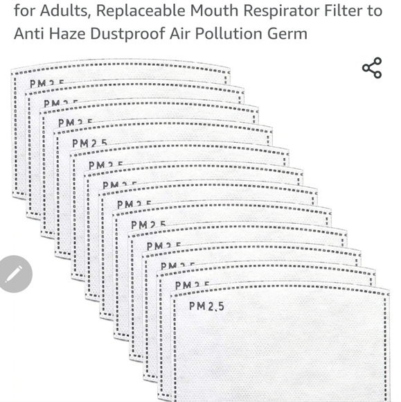 100 PCS PM2.5 Activated Carbon Face Mask Filter - Picture 3 of 3